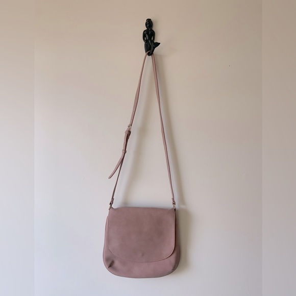Joy|Susan, dusty rose vegan leather medium size crossbody bag - Picture 1 of 14